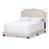 Lexi Modern and Contemporary Light Beige Fabric Upholstered Full Size Bed